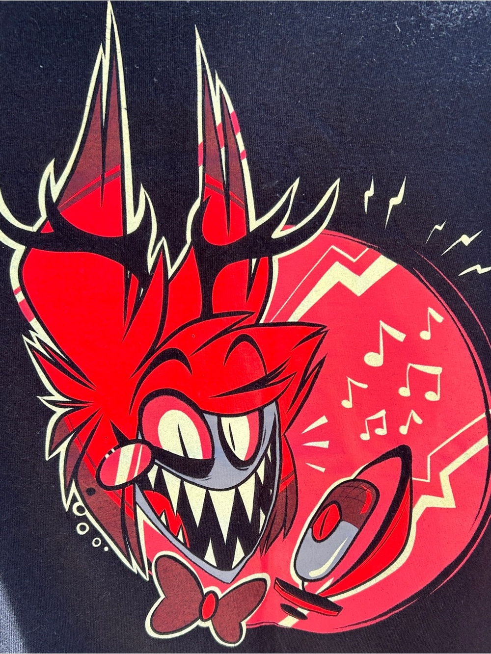 Hazbin Hotel Black Graphic Tee - Alastor with original autographed poster